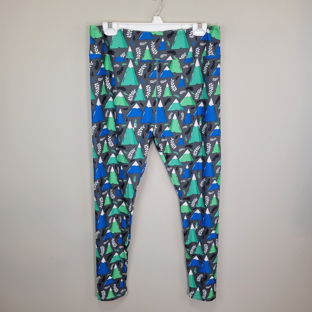 P&S Designs Mountain Scene‎ Polyester Spandex Ankle Leggings Tall And Curvy
